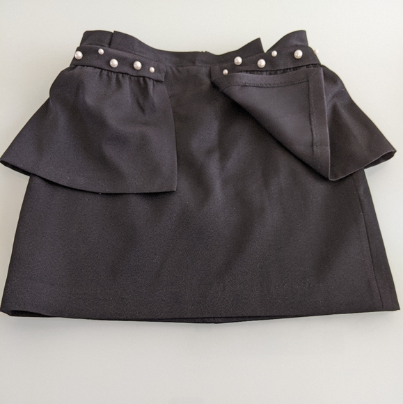 Zara peplum basic skirt black , pearls - Picture 9 of 10